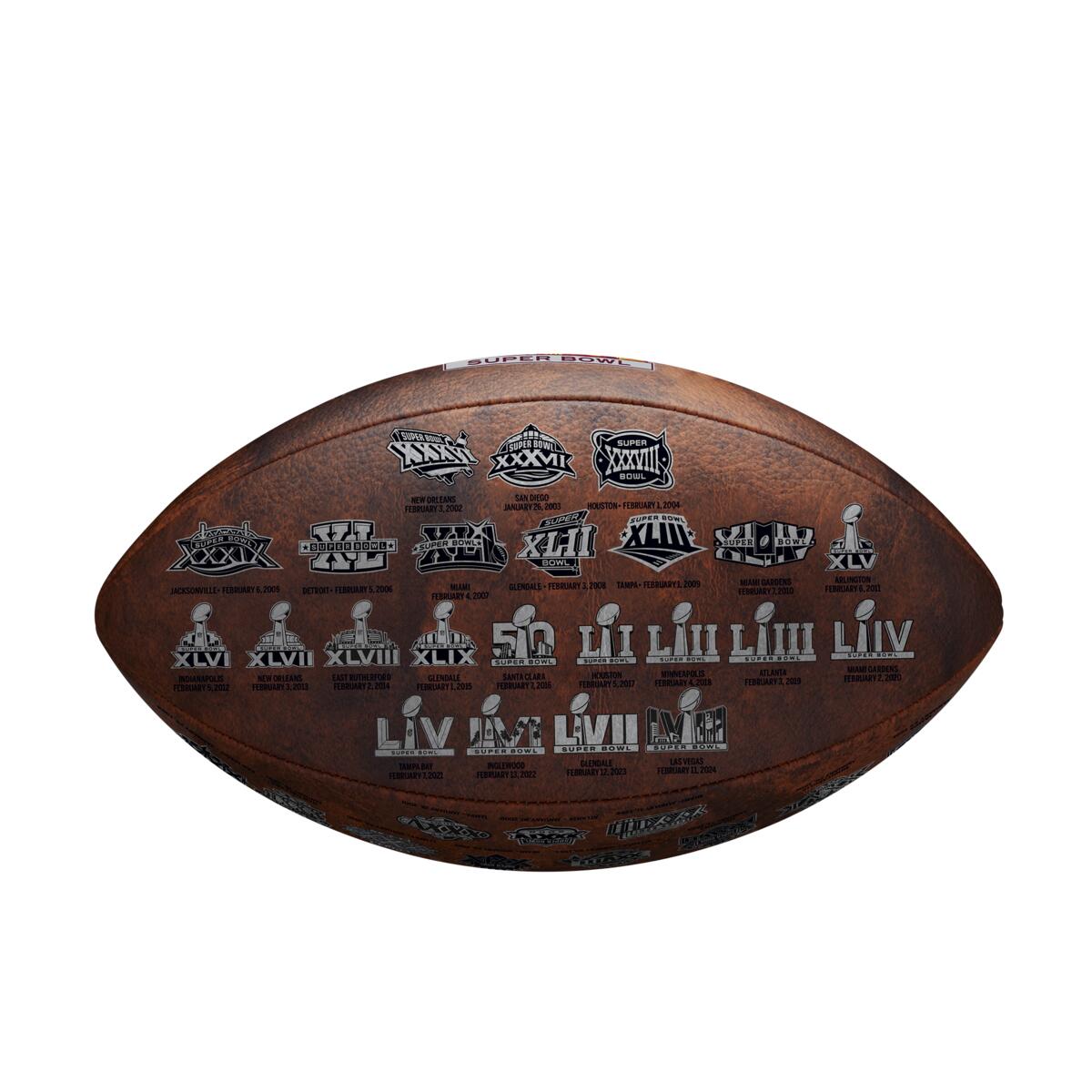 Bola de Futebol Americano NFL SUPER BOWL LIX THROWBACK